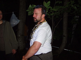 huge golden beads dude